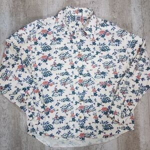 Vintage Cottagecore Micro Floral Button Down Blouse